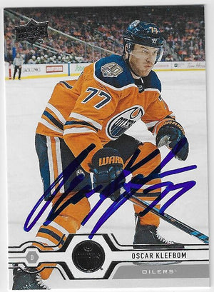 Oscar Klefbom Signed 2019-20 Upper Deck Hockey Card - Edmonton Oilers