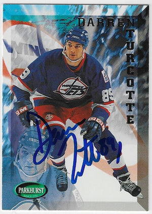 Darren Turcotte Signed 1995-96 Parkhurst International Hockey Card - Winnipeg Jets