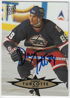 Darren Turcotte Signed 1995-96 Fleer Ultra Hockey Card - Winnipeg Jets