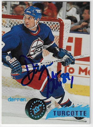 Darren Turcotte Signed 1995-96 Stadium Club Hockey Card - Winnipeg Jets
