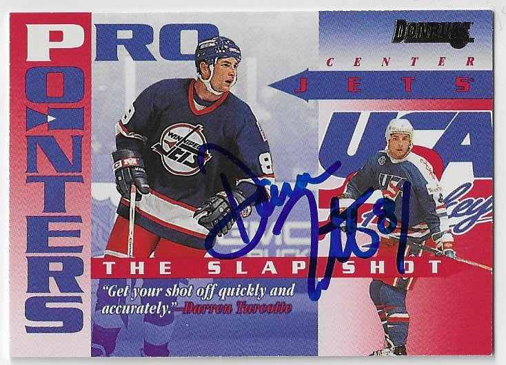 Darren Turcotte Signed 1995-96 Donruss Pro Pointers Hockey Card - Winnipeg Jets