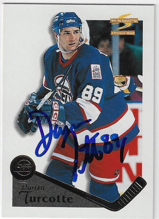 Darren Turcotte Signed 1995-96 Score Summit Hockey Card - Winnipeg Jets