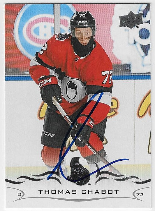 Thomas Chabot Signed 2018-19 Upper Deck Hockey Card - Ottawa Senators