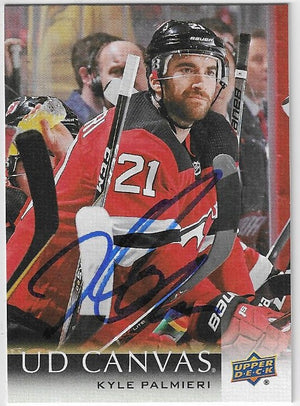 Kyle Palmieri Signed 2018-19 Upper Deck Canvas Hockey Card - New Jersey Devils