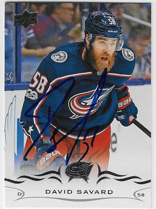 David Savard Signed 2018-19 Upper Deck Hockey Card - Columbus Blue Jackets