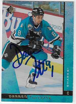 Darren Turcotte Signed 1996-97 SP Hockey Card - San Jose Sharks