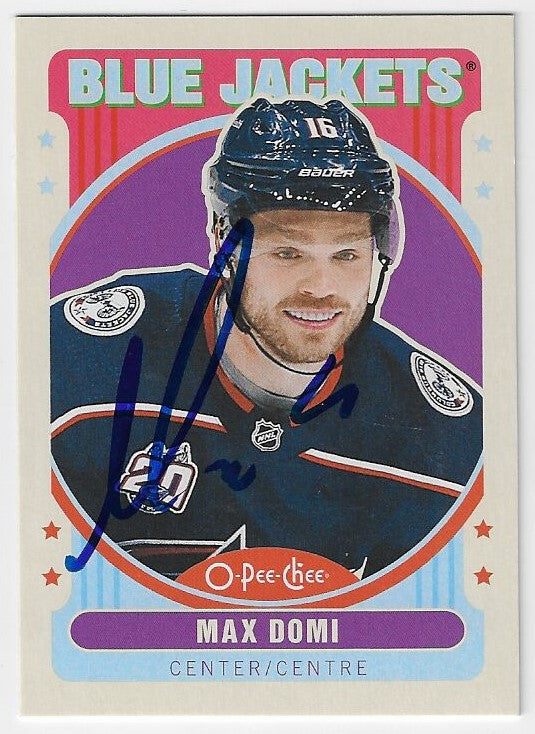 Max Domi Signed 2021-22 O-Pee-Chee Retro Hockey Card - Columbus Blue Jackets