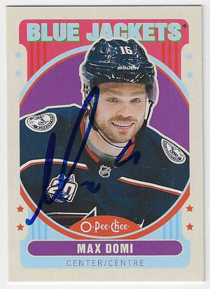 Max Domi Signed 2021-22 O-Pee-Chee Retro Hockey Card - Columbus Blue Jackets