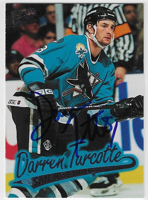 Darren Turcotte Signed 1996-97 Fleer Ultra Hockey Card - San Jose Sharks