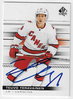 Teuvo Teravainen Signed 2019-20 SP Authentic Hockey Card - Carolina Hurricanes