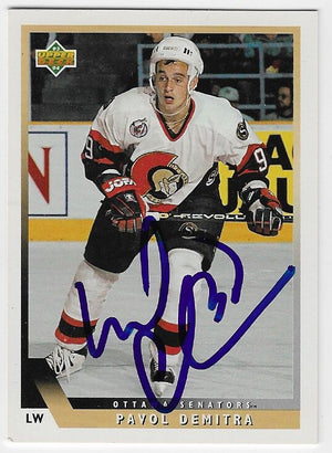 Pavol Demitra Signed 1993-94 Upper Deck Hockey Card - Ottawa Senators
