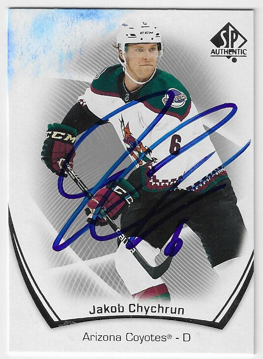 Jakob Chychrun Signed 2021-22 SP Authentic Hockey Card - Arizona Coyotes