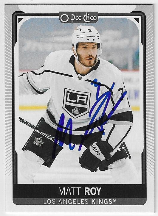 Matt Roy Signed 2021-22 O-Pee-Chee Hockey Card - Los Angeles Kings