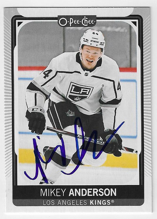 Mikey Anderson Signed 2021-22 O-Pee-Chee Hockey Card - Los Angeles Kings