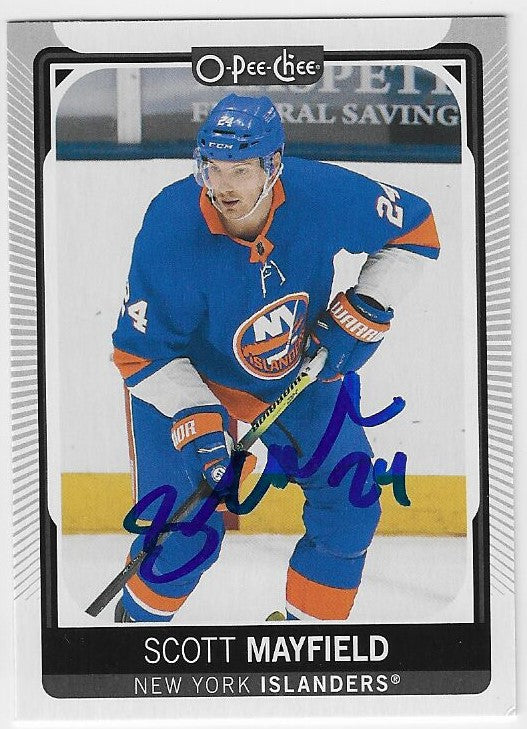 Scott Mayfield Signed 2021-22 O-Pee-Chee Hockey Card - New York Islanders