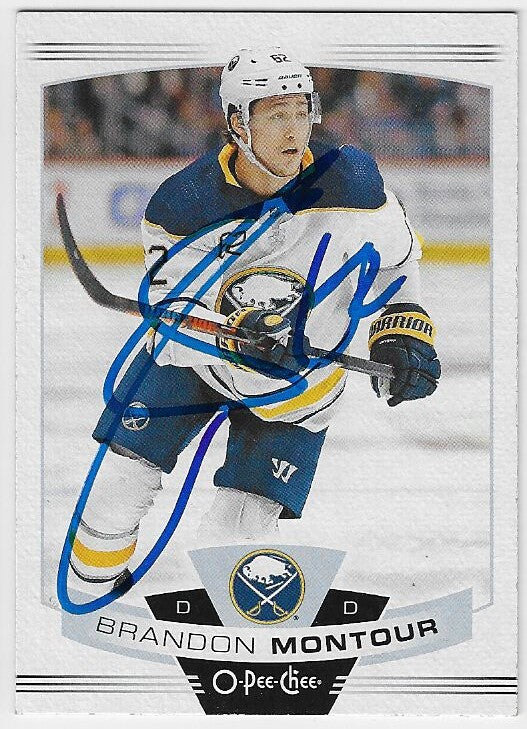 Brandon Montour Signed 2019-20 O-Pee-Chee Hockey Card - Buffalo Sabres