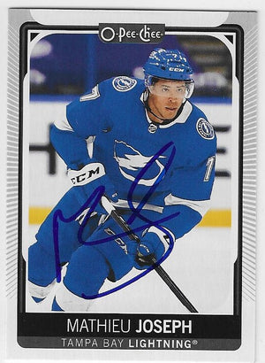 Mathieu Joseph Signed 2021-22 O-Pee-Chee Hockey Card - Tampa Bay Lightning