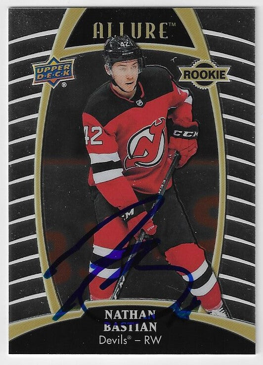 Nathan Bastian Signed 2019-20 Upper Deck Allure Hockey Card - New Jersey Devils