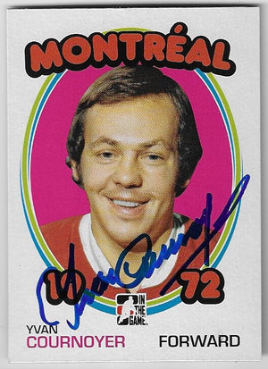 Yvan Cournoyer Signed 2009-10 In The Game '72 Year in Hockey Card - Montreal Canadiens