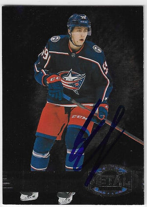 Yegor Chinakhov Signed 2021-22 Metal Universe Hockey Card - Columbus Blue Jackets
