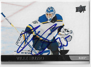 Ville Husso Signed 2020-21 Upper Deck Hockey Card - St Louis Blues