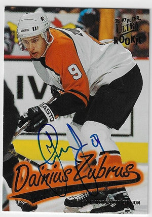 Dainius Zubrus Signed 1996-97 Fleer Ultra Gold Medallion Hockey Card - Philadelphia Flyers