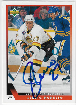 Sergio Momesso Signed 1993-94 Upper Deck Hockey Card - Vancouver Canucks