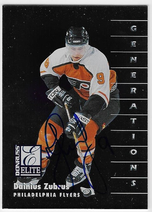 Dainius Zubrus Signed 1997-98 Donruss Elite Hockey Card - Philadelphia Flyers #135