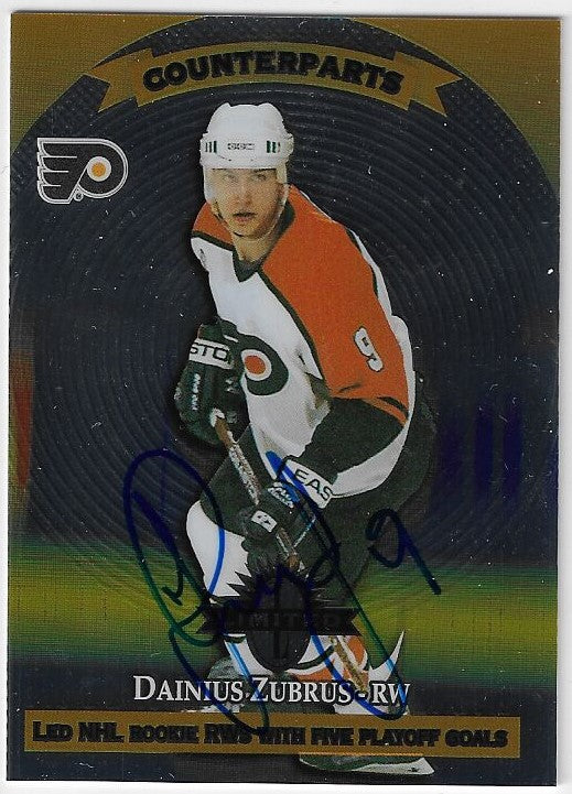 Dainius Zubrus Signed 1997-98 Donruss Limited Hockey Card - Philadelphia Flyers #195