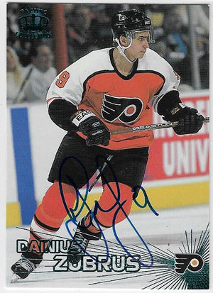 Dainius Zubrus Signed 1997-98 Pacific Crown Collection Hockey Card - Philadelphia Flyers