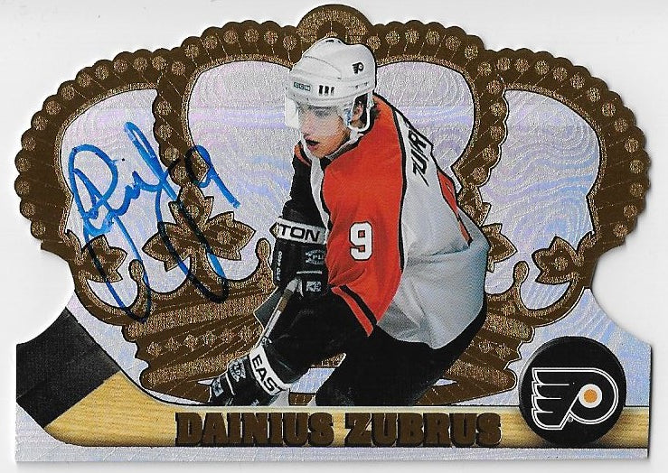 Dainius Zubrus Signed 1997-98 Pacific Crown Royale Hockey Card - Philadelphia Flyers