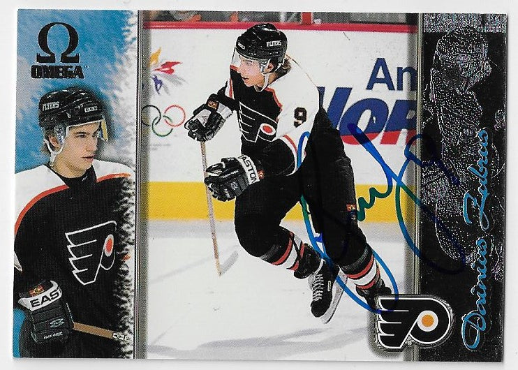 Dainius Zubrus Signed 1997-98 Pacific Omega Hockey Card - Philadelphia Flyers