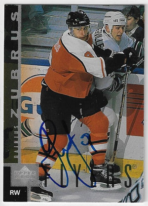 Dainius Zubrus Signed 1997-98 Upper Deck Hockey Card - Philadelphia Flyers