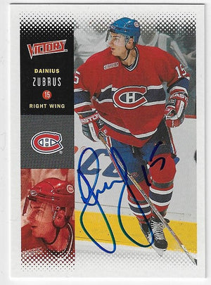 Dainius Zubrus Signed 2000-01 Upper Deck Victory Hockey Card - Montreal Canadiens