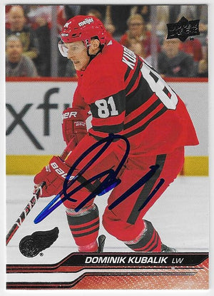 Dominik Kubalik Signed 2023-24 Upper Deck Hockey Card - Detroit Red Wings