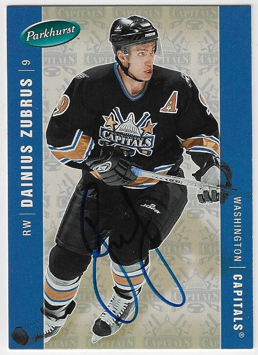 Dainius Zubrus Signed 2005-06 Parkhurst Hockey Card - Washington Capitals