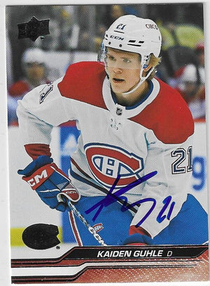 Kaiden Guhle Signed 2023-24 Upper Deck Hockey Card - Montreal Canadiens