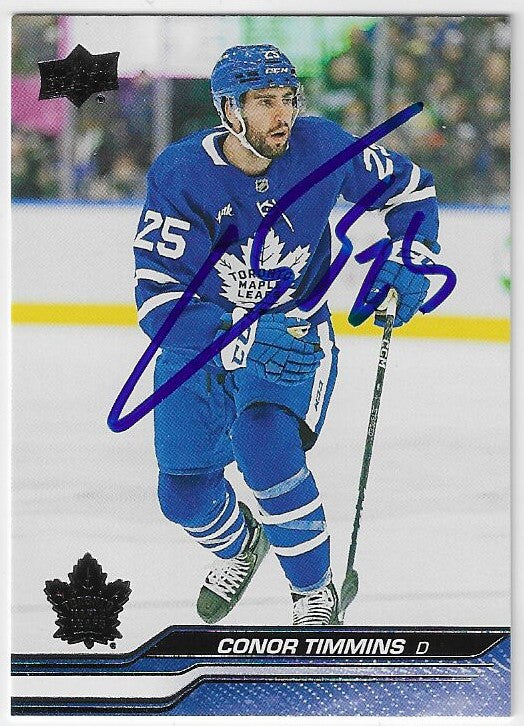 Connor Timmins Signed 2023-24 Upper Deck Hockey Card - Toronto Maple Leafs
