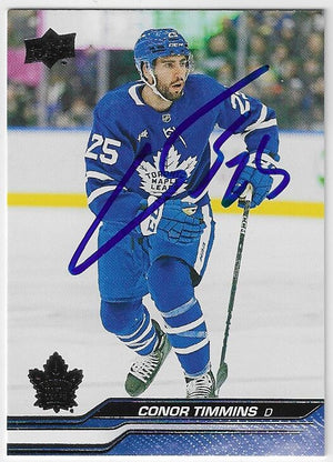 Connor Timmins Signed 2023-24 Upper Deck Hockey Card - Toronto Maple Leafs