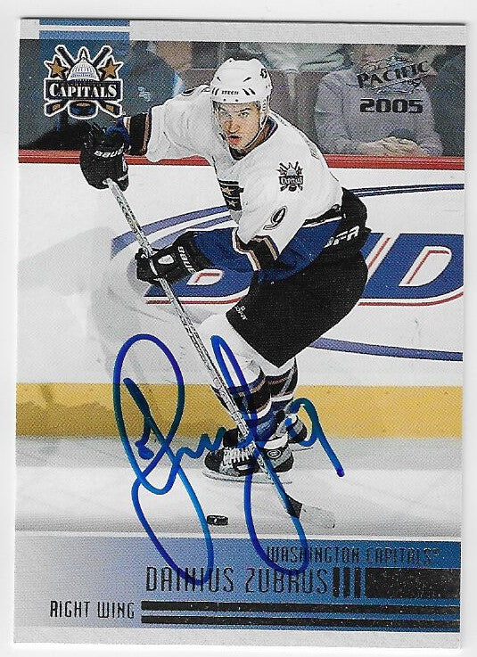 Dainius Zubrus Signed 2004-05 Pacific Hockey Card - Washington Capitals