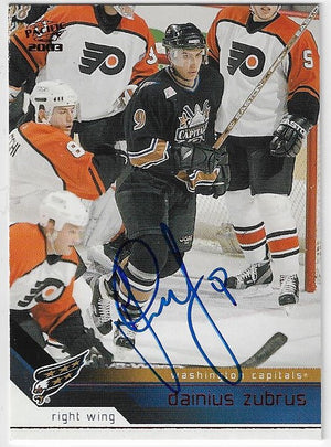 Dainius Zubrus Signed 2002-03 Pacific Hockey Card - Washington Capitals