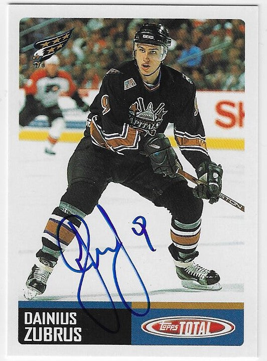 Dainius Zubrus Signed 2002-03 Topps Total Hockey Card - Washington Capitals