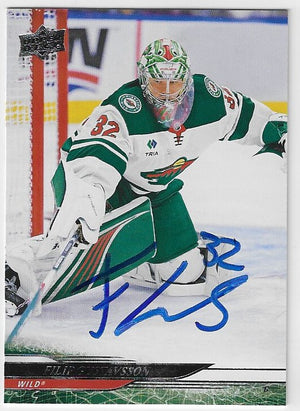 Filip Gustavsson Signed 2024-25 Upper Deck Hockey Card - Minnesota Wild