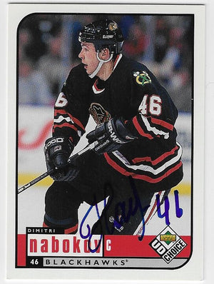 Dimitri (Dmitri) Nabokov Signed 1998-99 UD Choice Hockey Card - Chicago Blackhawks