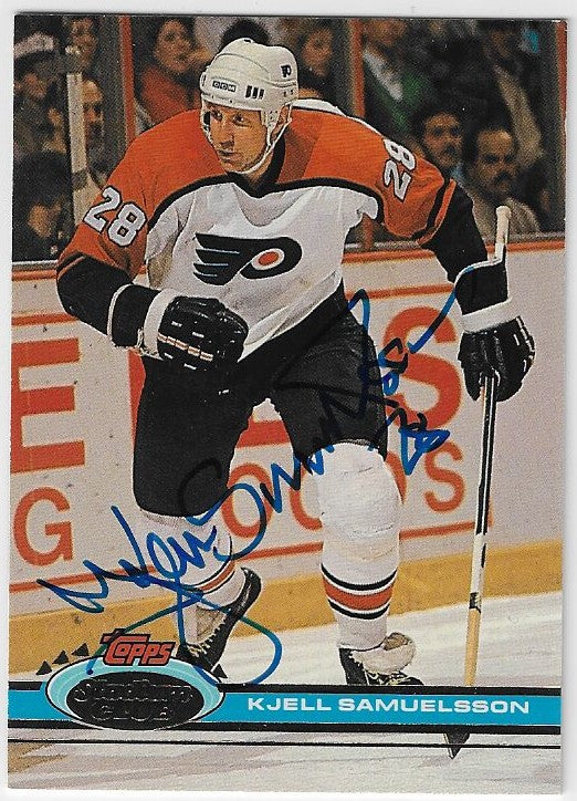 Kjell Samuelsson Signed 1991-92 Topps Stadium Hockey Card - Philadelphia Flyers