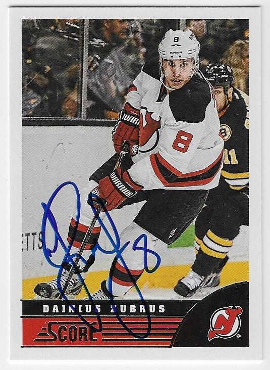 Dainius Zubrus Signed 2013-14 Score Hockey Card - New Jersey Devils
