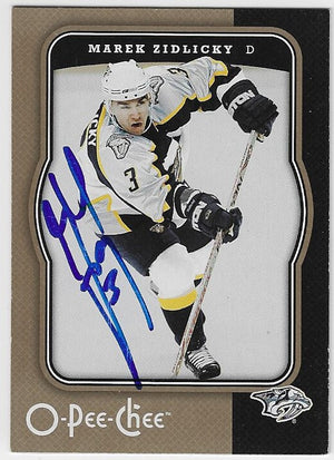Marek Zidilicky Signed 2007-08 O-Pee-Chee Hockey Card - Nashville Predators
