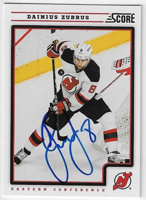 Dainius Zubrus Signed 2012-13 Score Hockey Card - New Jersey Devils