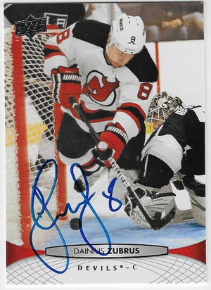 Dainius Zubrus Signed 2011-12 Upper Deck Hockey Card - New Jersey Devils