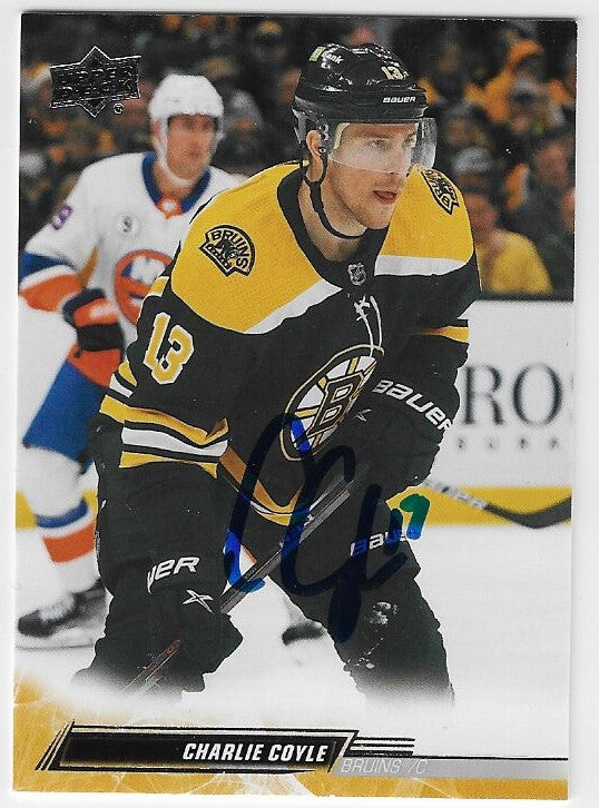 Charlie Coyle Signed 2022-23 Upper Deck Hockey Card - Boston Bruins